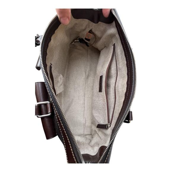 Dooney and Bourke Signature Satchel Double Lock Leather Shoulder Bag - Picture 8 of 14